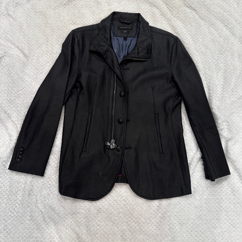 John Varvatos Textured Black Blazer